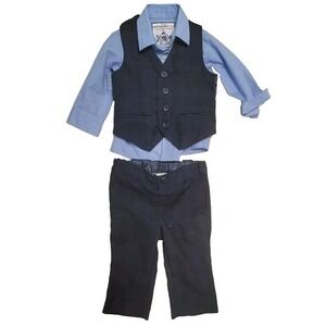 Monsoon From Next Baby Boy 3 Piece Suit  Set Dress Pants 3-6 Months